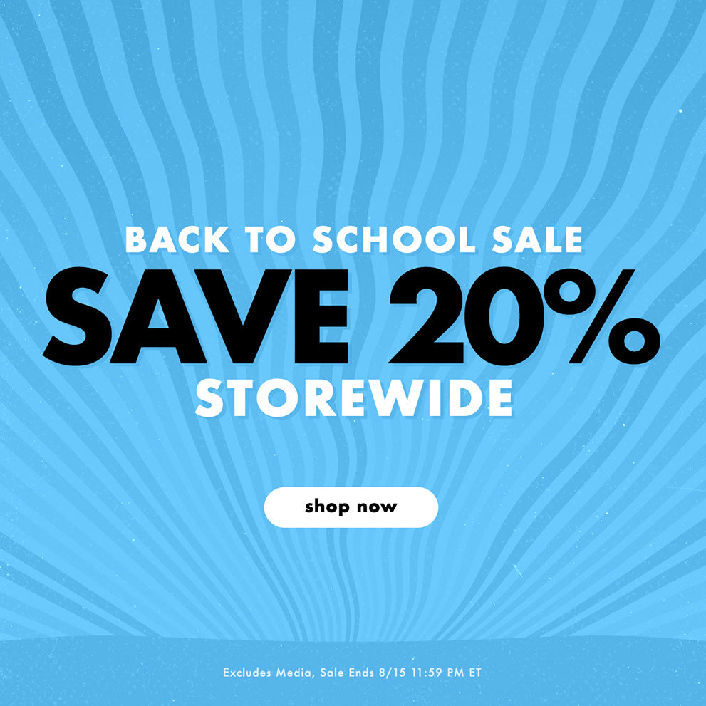 Back to school sale. Save 20% storewide. Excludes media. Sale ends 8/15 11:59 PM ET. 